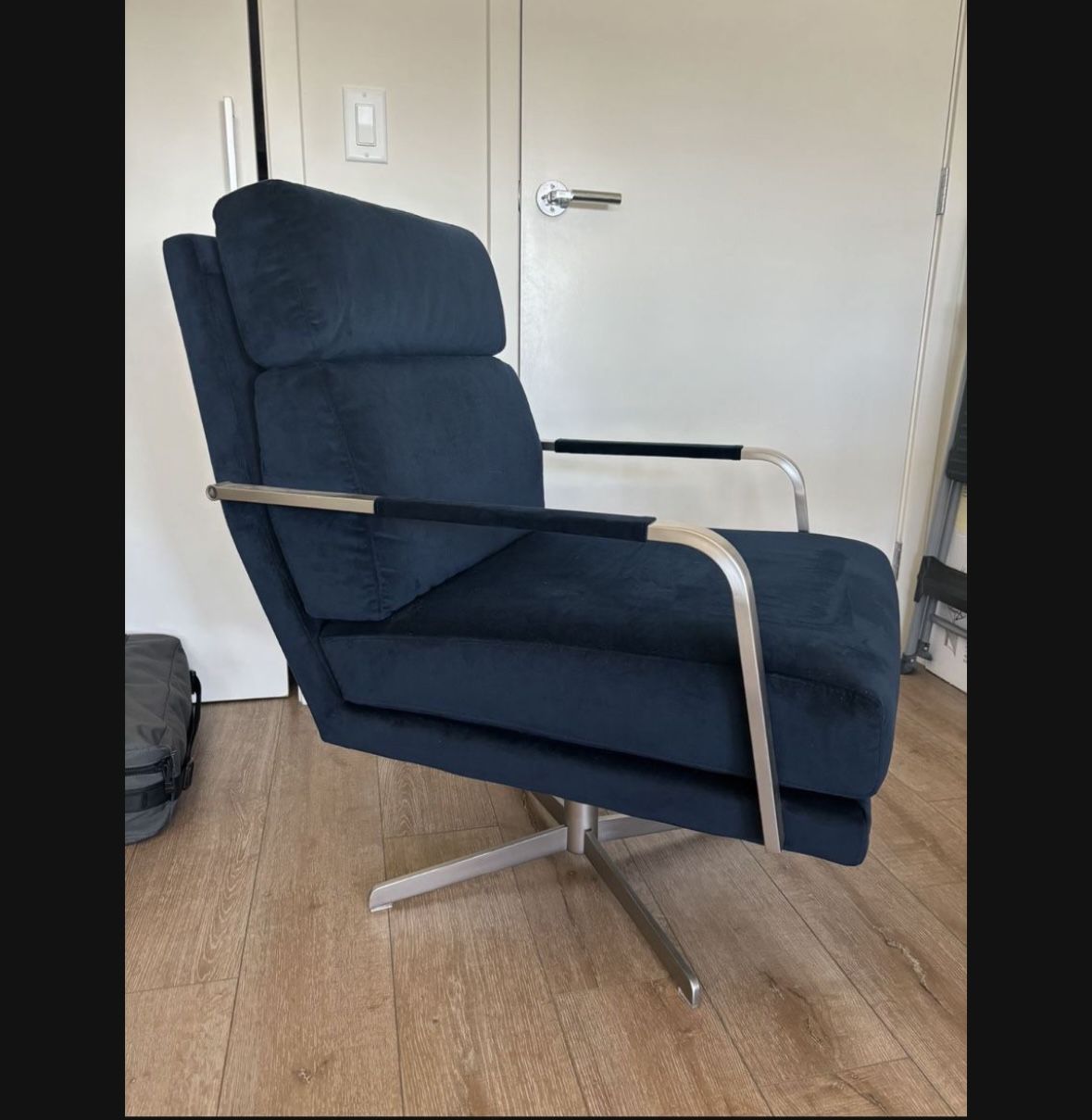 Blue Velvet Office Chair