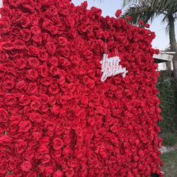Flower Wall Backdrop Red 