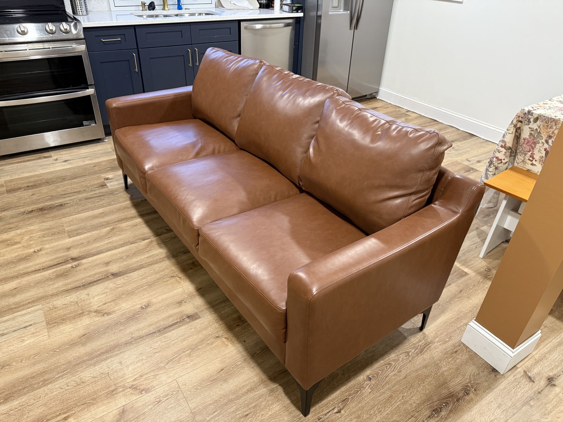 Faux Leather Sofa, Excellent Condition