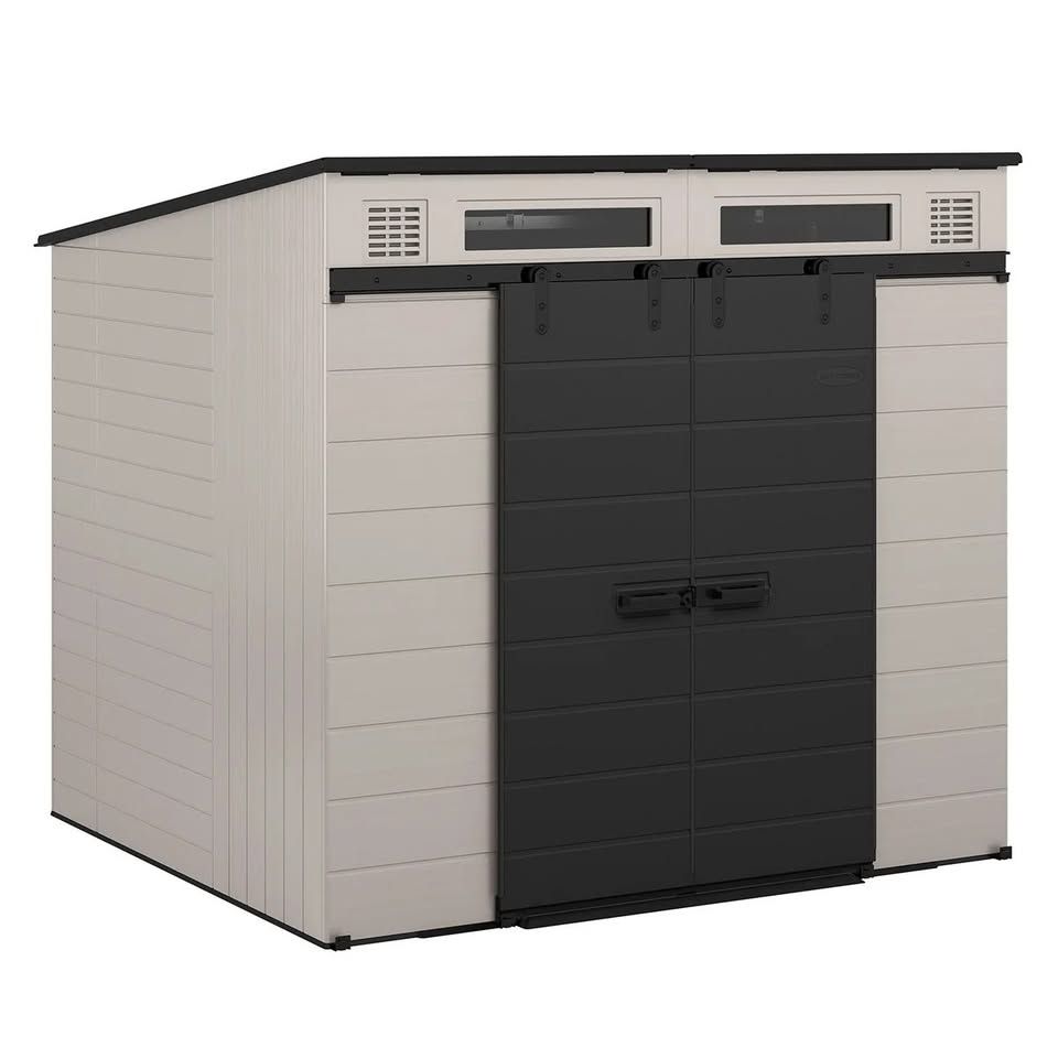 Suncast Modernist 8’x7’ Dual Barn Door Storage Shed NEW