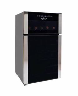 19.3-in W 29 -Bottles Black, Silver Trim 29 Bottle Capacity Dual Zone Cooling Freestanding Indoor Wine Cooler