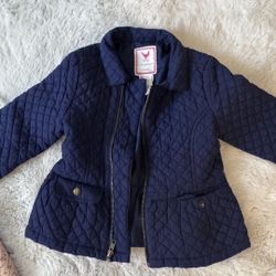 Gymboree Navy Peblum Quilted Rising Coat 