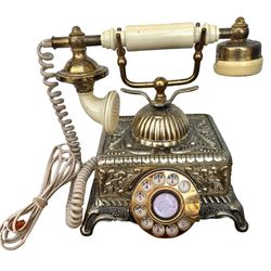 Vintage Baroque Monarch Telephone Brass By Onyx Landline Cord Rotary *As Is