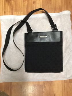 Gucci Black Canvas  Messenger Bag Monogram
