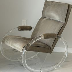Charles Hollis Jones Mid Century Lucite Rocking Chair