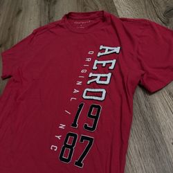 Aeropostale vintage red tee patched logo