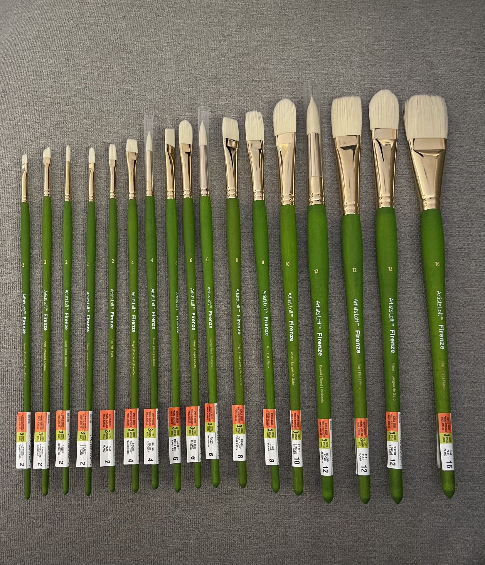 Artist'sLoft Paint Brushes Set - Green & Gold