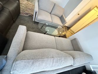 two sofas and a coffee table