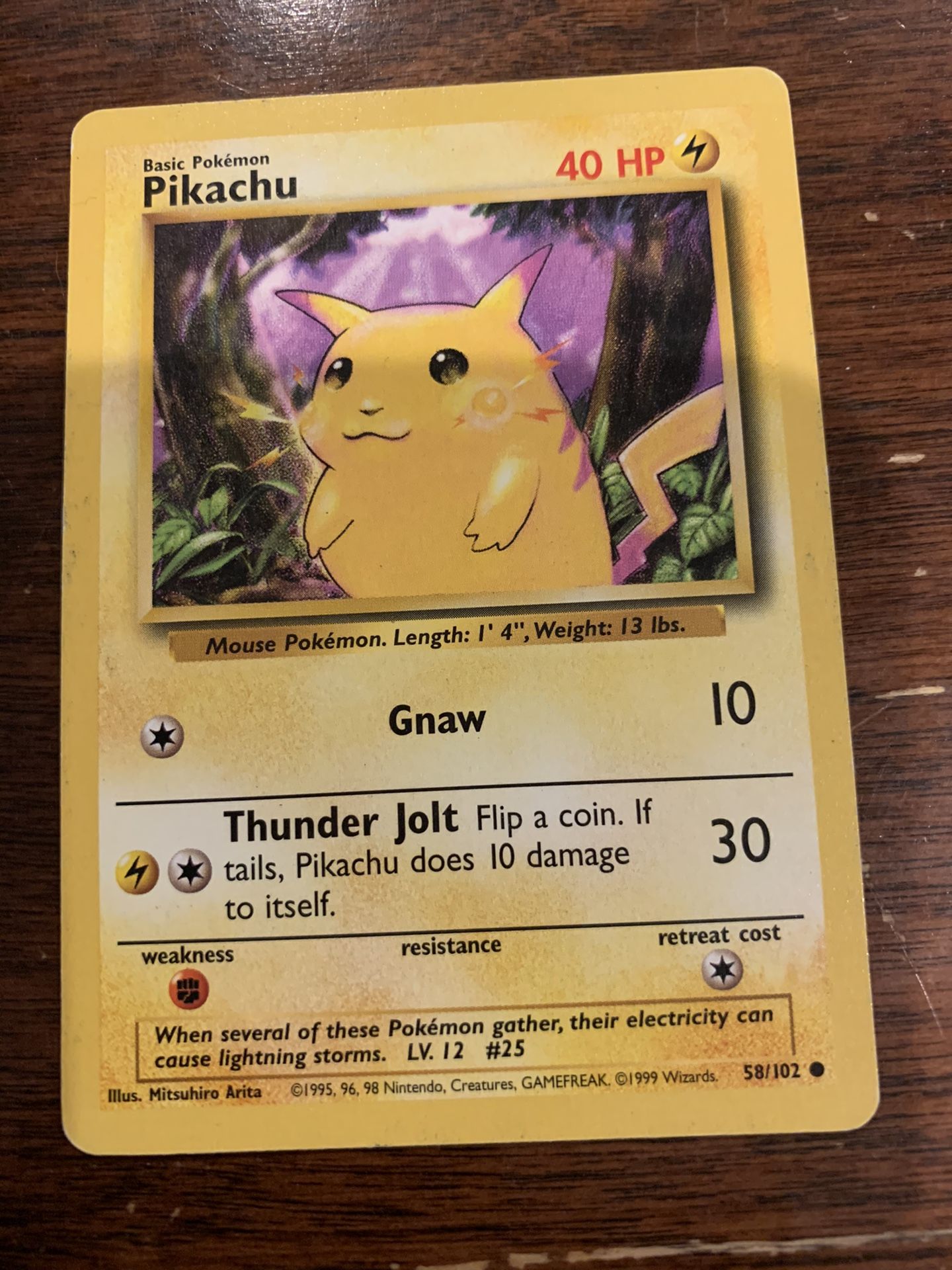 Original 1995 Pikachu Pokemon Card!