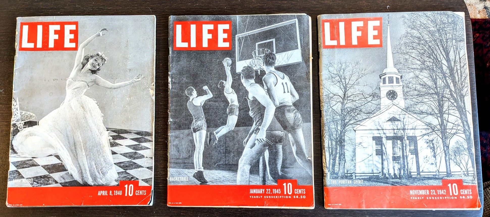 Set Of 3 1940's LIFE Magazines