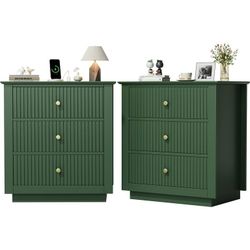 Green nightstand assembled