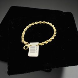 14K YELLOW GOLD ROPE BRACELET 