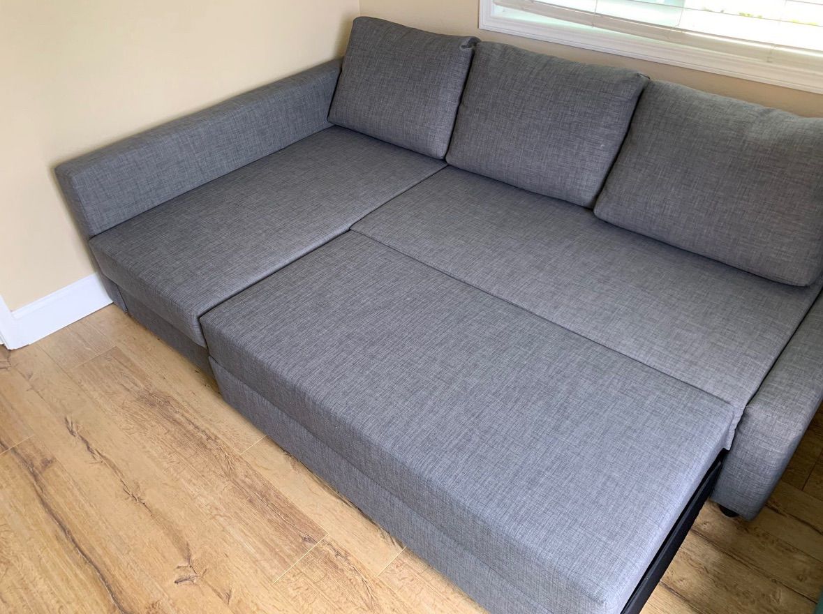 Modern Gray Friheten L-Shape Sleeper Sofa