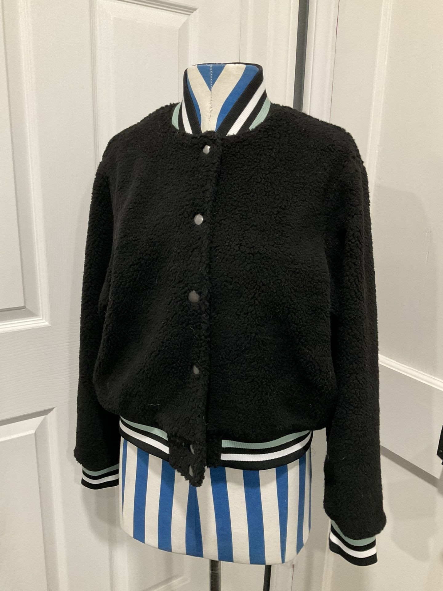 NWOT RVCA SHERPA VARSITY BOMBER JACKET