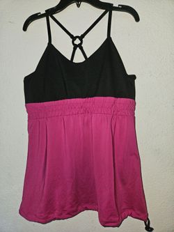 Athletic Tank Top - Pink & Black- Large