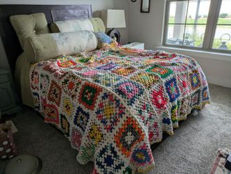Vintage crocheted homemade blanket