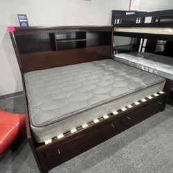 Full Bed Frame With Storage 
