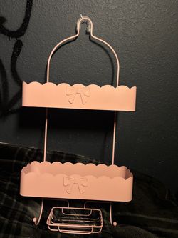 Pink shower rack