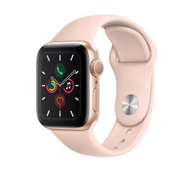 Apple Watch Series 5, 41mm, Rose Gold, Aluminum Case, GPS + Cellular, Pink Sports Band 