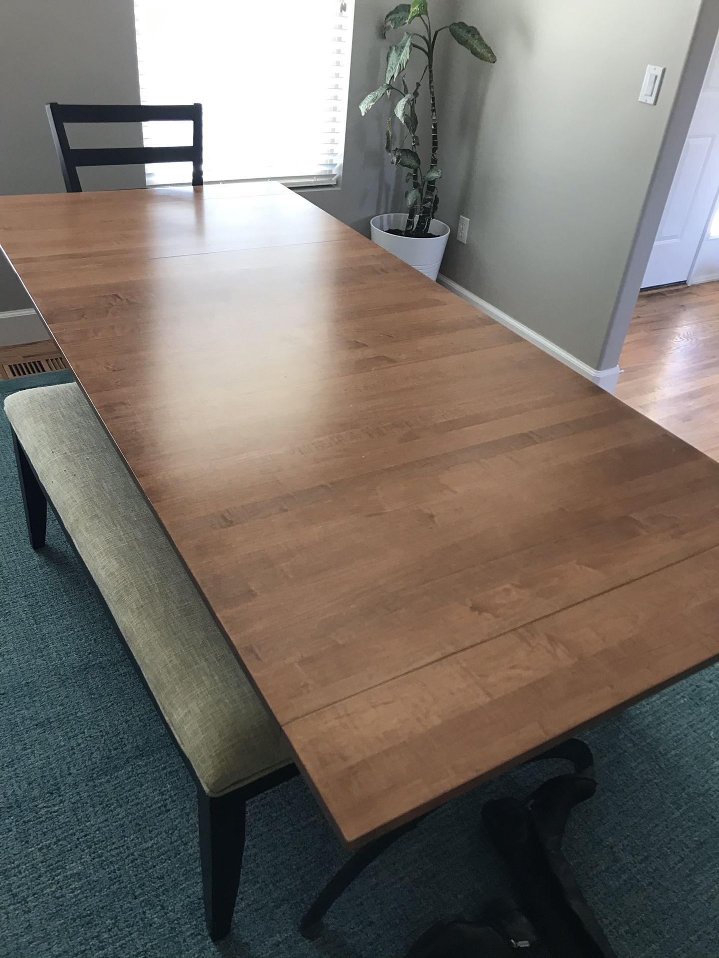 Ethan Allen Counter Height Extension Table, Iron Base