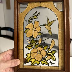 Vintage Stain Glass Humming Bird