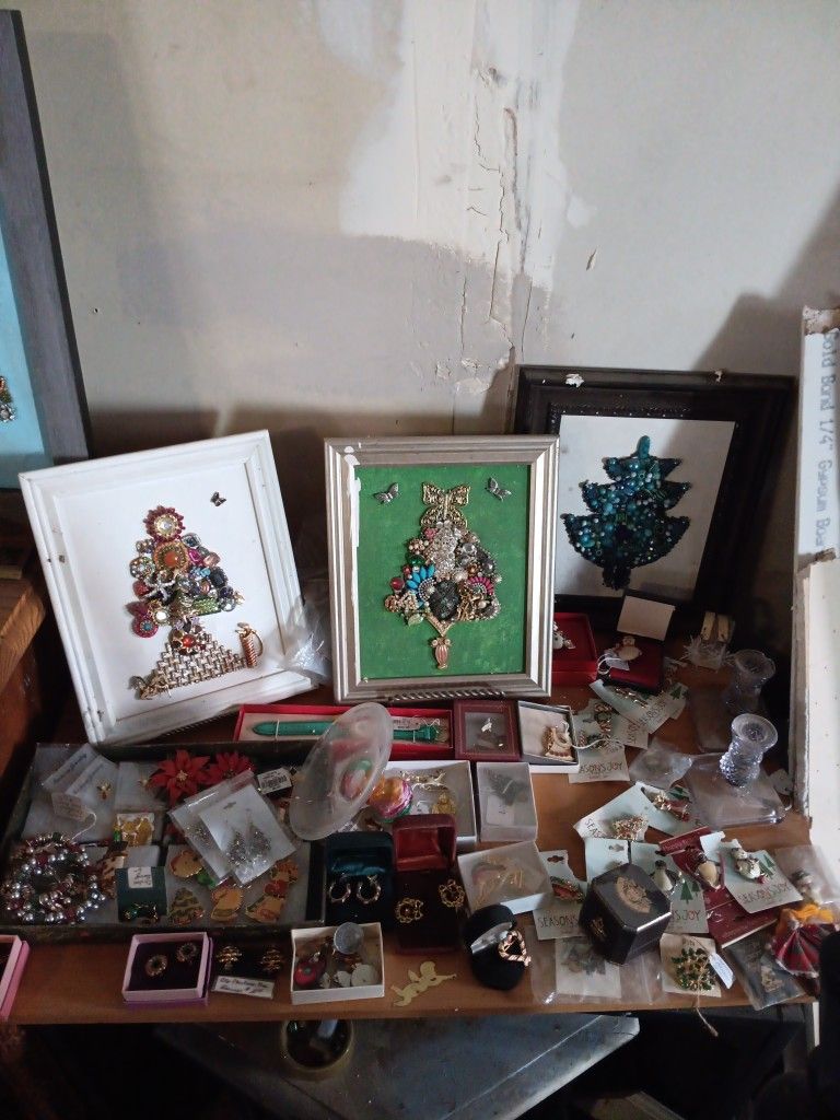 Collection Of Christmas Jewelry And Art