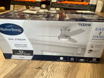 Sailstream 52-in Brushed Nickel LED Flush Mount Ceiling Fan With Light and Remote Control