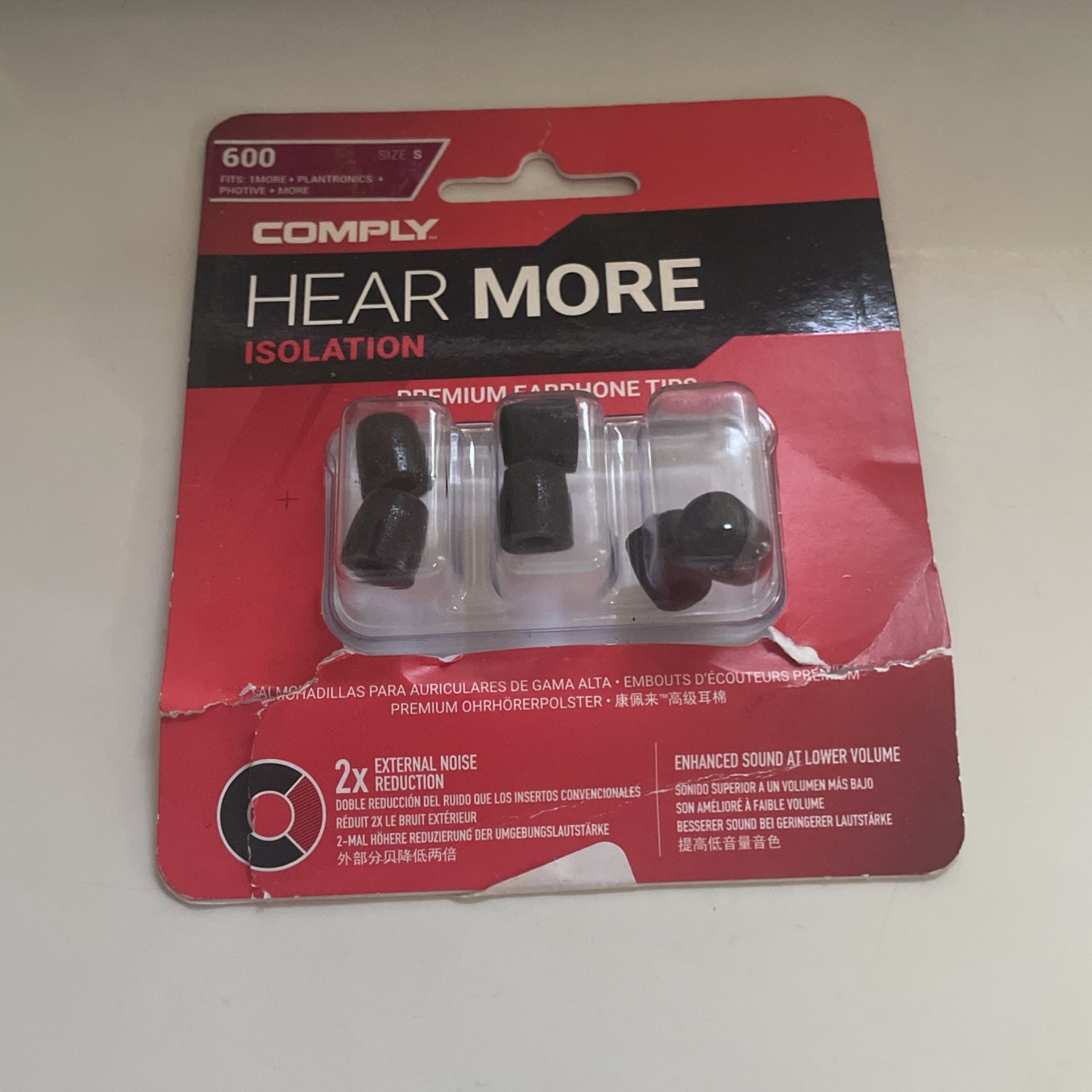 Comply Foam Premium Earphone Tips - Isolation T-600 Black 3 Pair Large 600