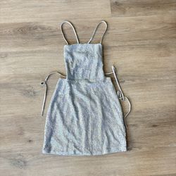 Silver Sequin Mini Dress