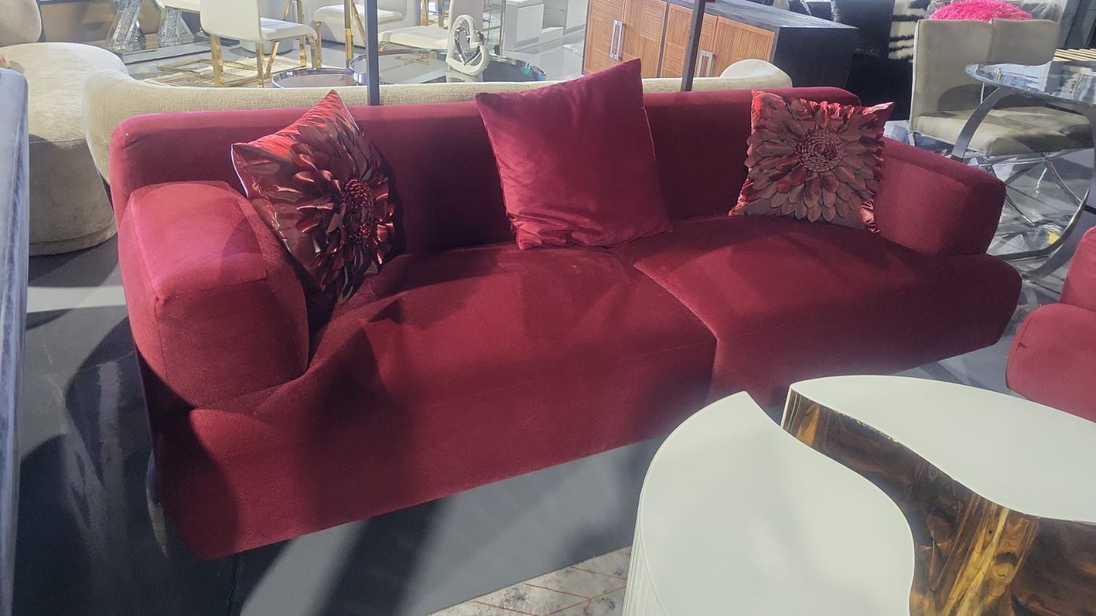 NEW SOFA RED VELVET
