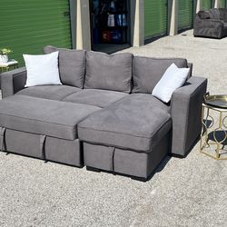 2-Piece Sectional w/ Storage & Pullout Bed