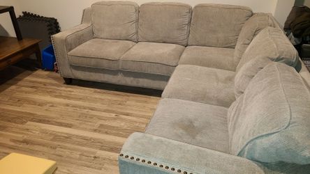 GRAY couch L- shape two pieces