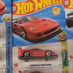 2025 Ferrari Hotwheels Cars. 5 Dollars Each