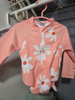 Baby Girl Daisy Rashguard One-Piece Swimsuit