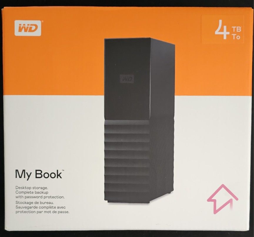 NEW! WD My Book 4TB External Hard Drive Easily Shucked For Internal Use