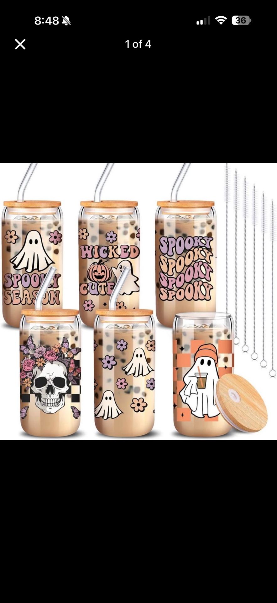 Halloween Glass Cups With Lid 