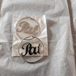 Silver Personalized Name Earrings