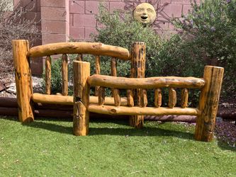 Rustic Log Wood Twin Bed Head/Foot Board