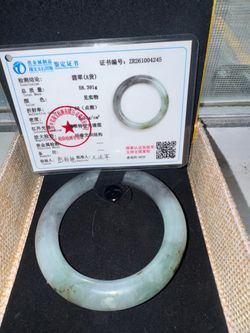 Natural Jadeite Jade Bangle with Certificate