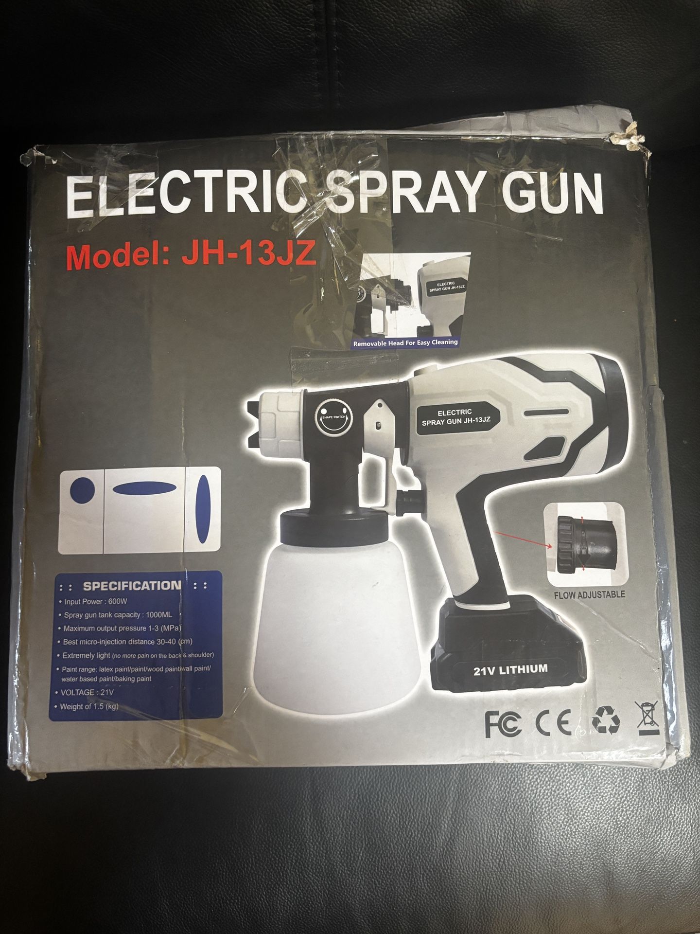 Electric Spray Gun – 21V Lithium (Model JH-13JZ) $25