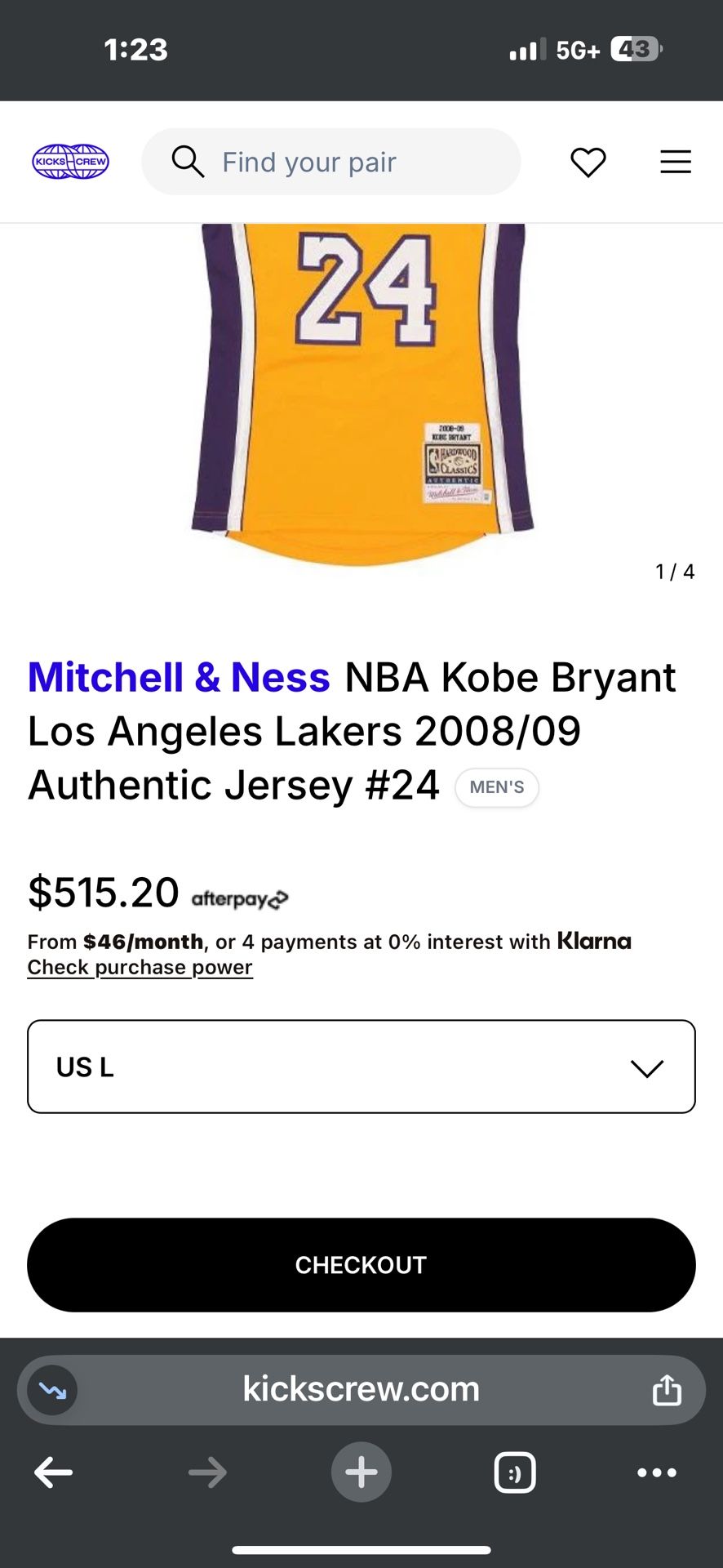 Mitchell & Ness NBA Kobe Bryant 24