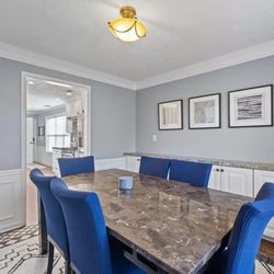 Marble Dining Room Table and Chairs