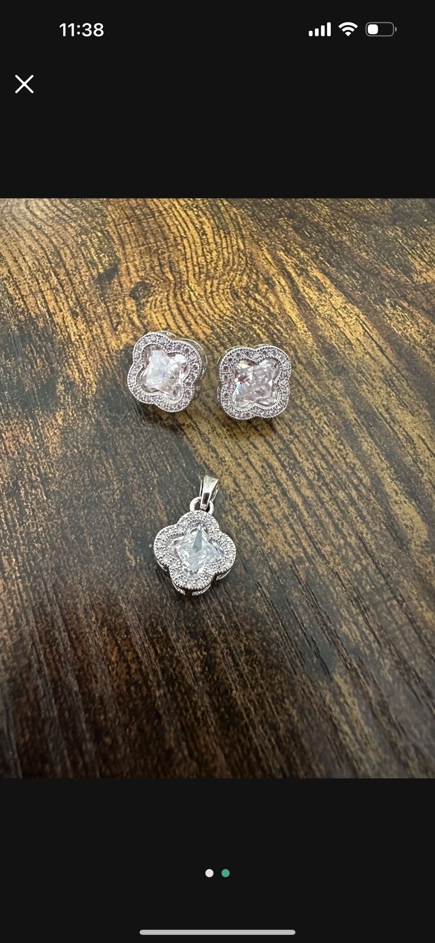 Macy’s— Sterling Silver Cubic Zircon Jewelry earrings and necklace padeant