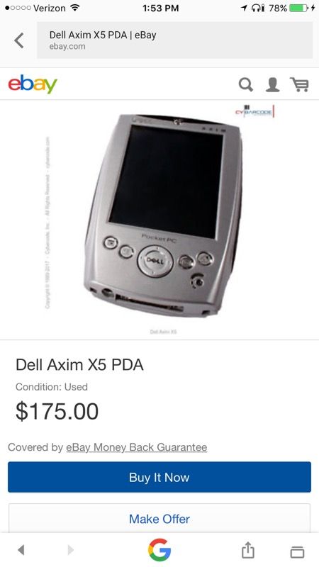 Dell Axim pocket PC