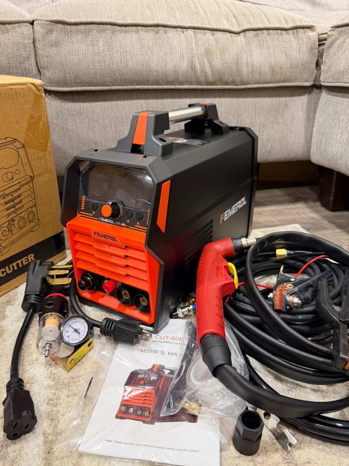 FEMEROL 60A Plasma Cutter, 2 in 1 Non-High Frequency 60A Plasma Cutter/ 200A Stick Welder
