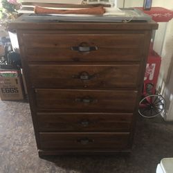 Tall Solid Wood Chest/5 Drawers