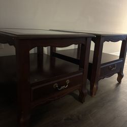 Matching Brown Side Tables 