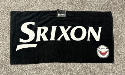 SRIXON Black / White Cotton Golf Towel w/ Carabiner  