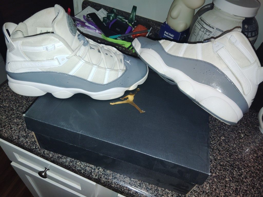 White And Grey Six Ring Jordans