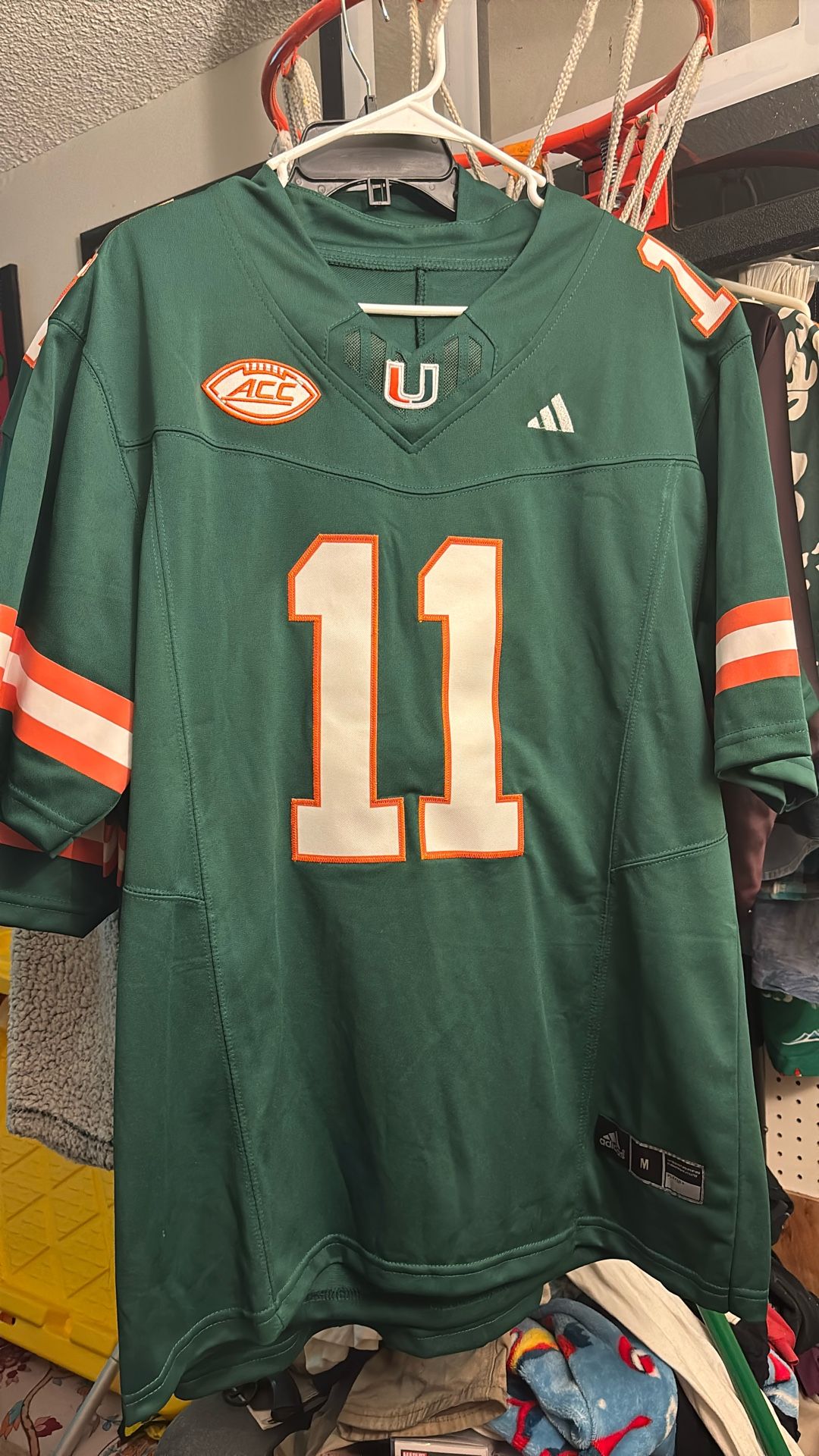 Men's adidas Carson Beck  › Green Miami Hurricanes.Jersey 